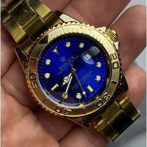 Rep R0lex yacht master gold blue dial